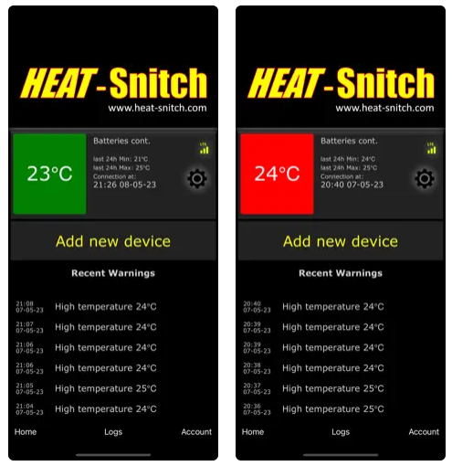 HeatSnitch heatsnitch Phone application  home 